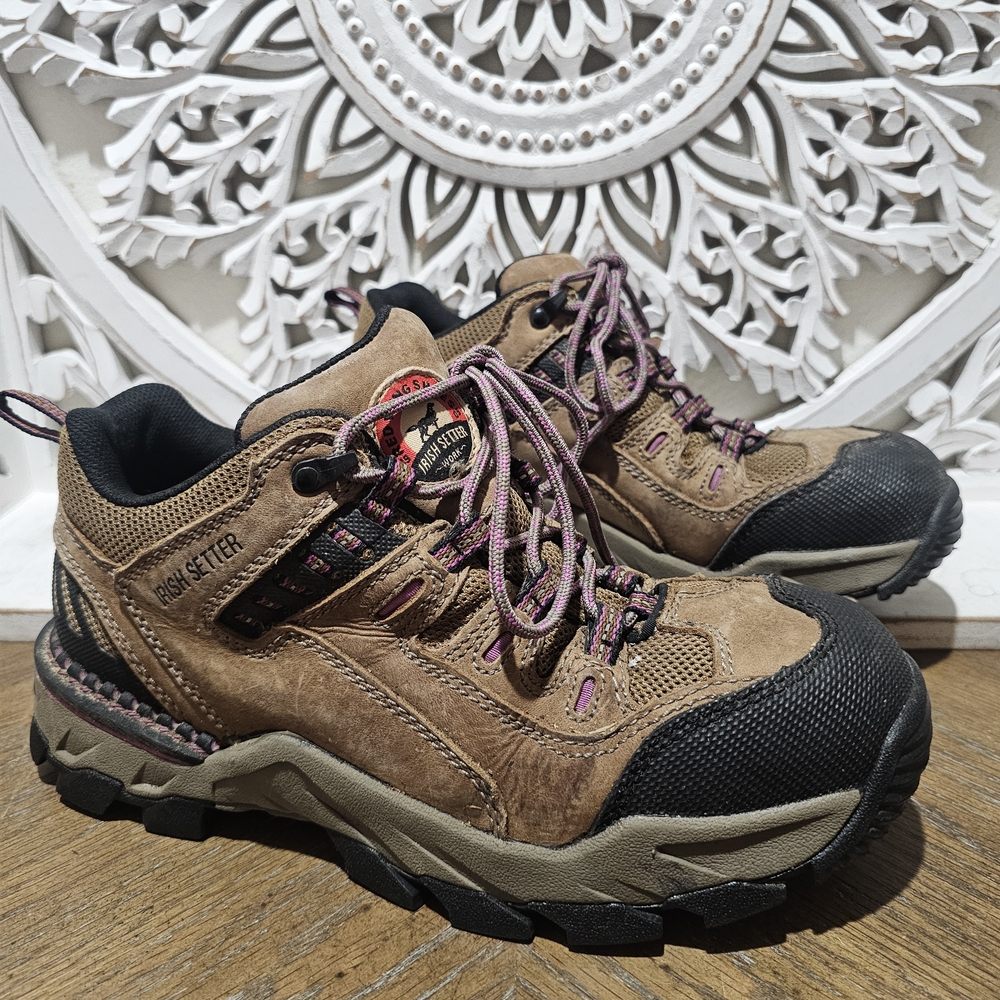 Red Wing Irish Setter Brown Leather Steel Toe Work Boots 83202 Womens 9